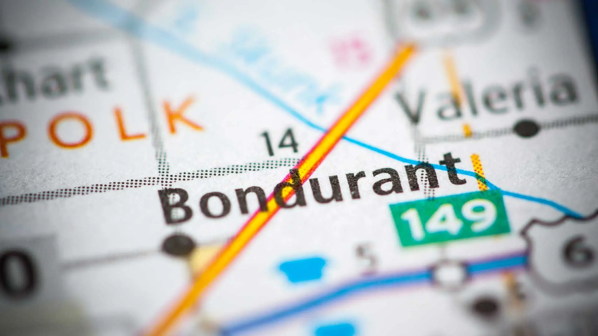 Bondurant, Iowa on a map up close.